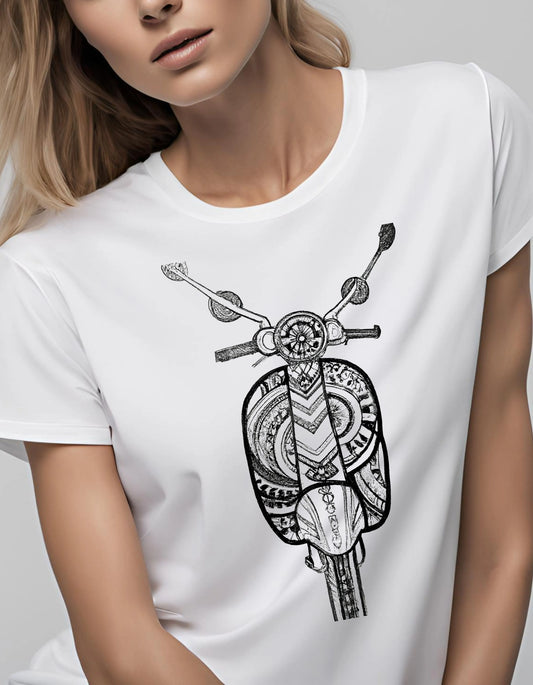 Vespa Black and White T Shirt - Maturana Gallery