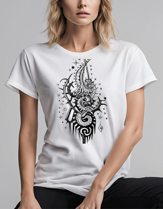 Fantasy Black and White T Shirt - Maturana Gallery