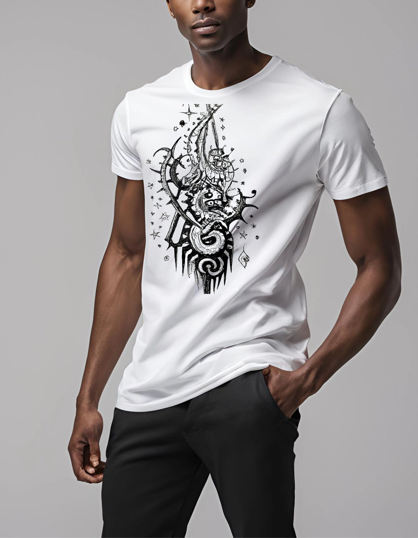Fantasy Black and White T Shirt - Maturana Gallery
