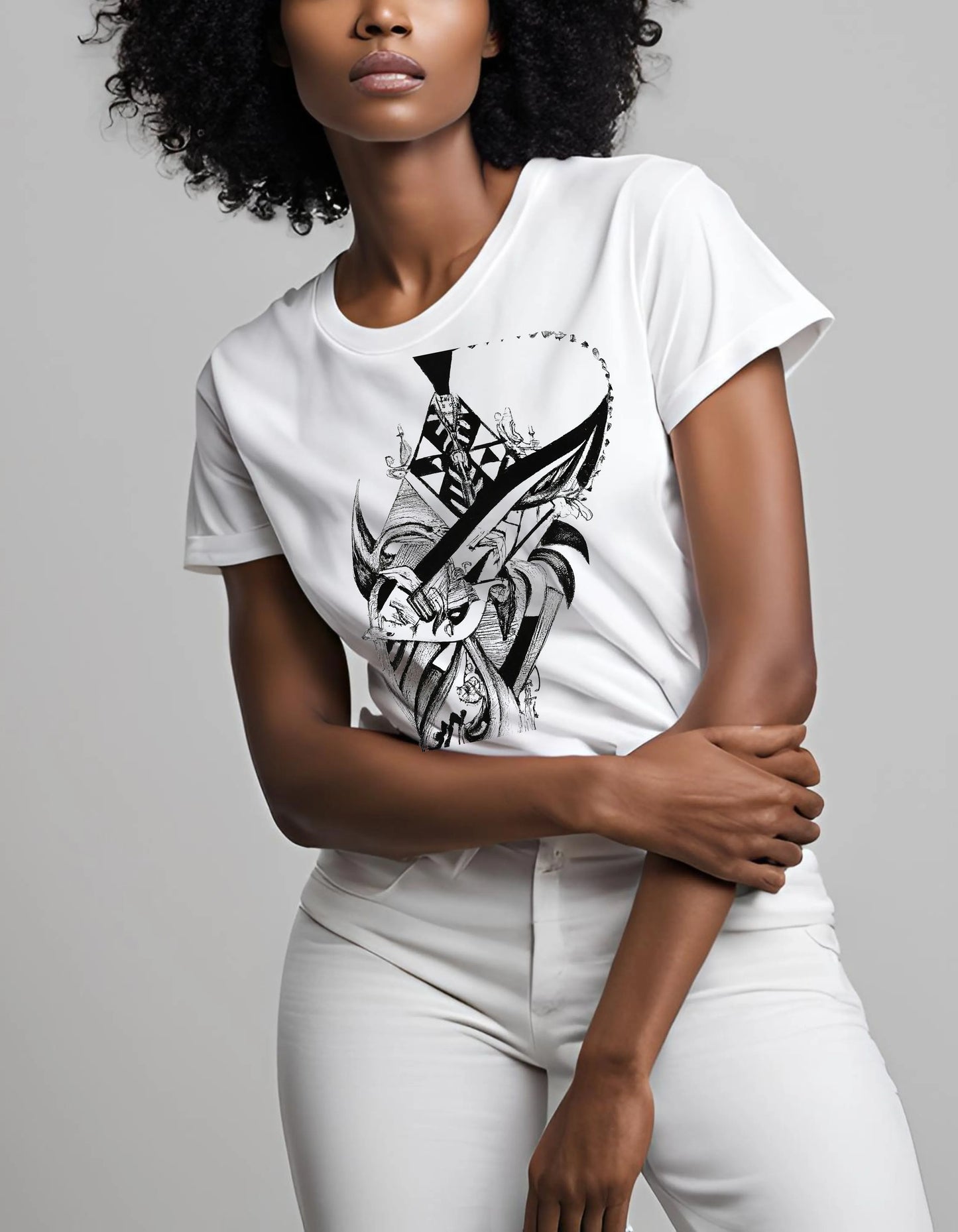 Surf Fantasy Black and White T Shirt - Maturana Gallery