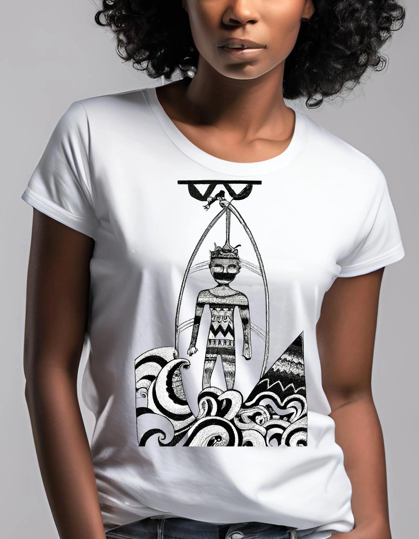 Abstract Surfer T Shirt - Maturana Gallery